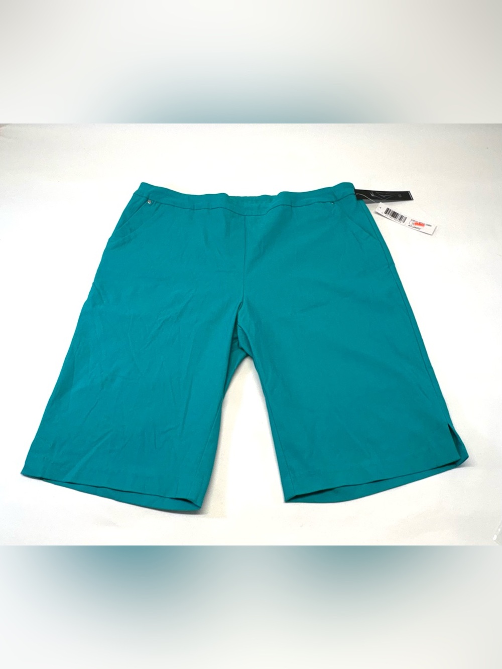 NWT Tribal Flatten It Pull-On Bermuda Shorts Atlantic Blue Teal 18